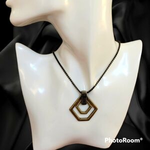 VTG CMC Brass Geometric Pendant Baddie Chain Necklace